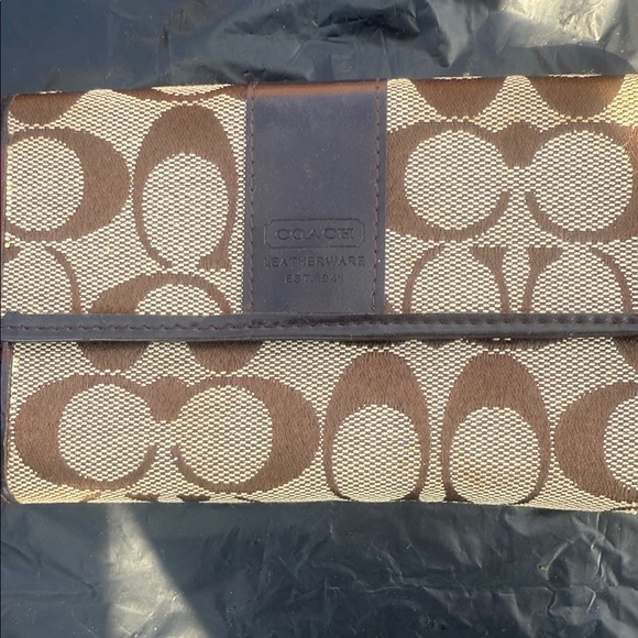 Coach Handbags - Coach Signature Brown and Cream Clutch
